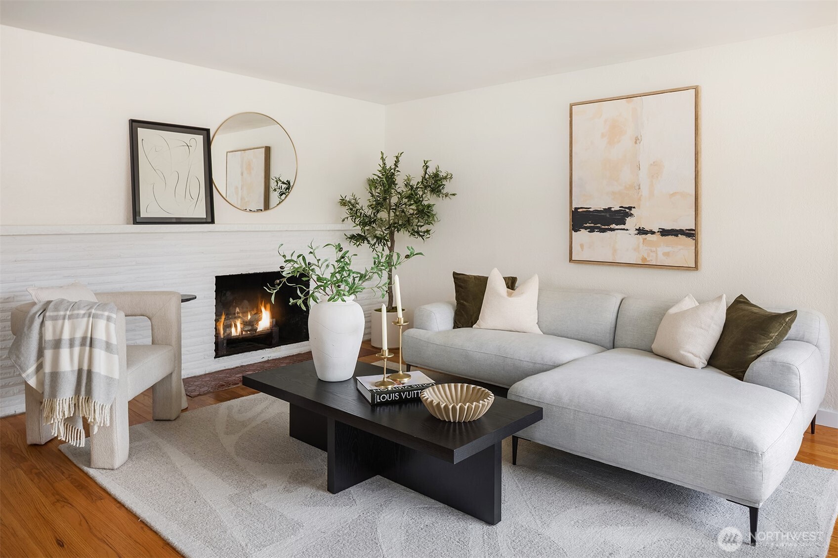 1237 Southwest 118th Street Burien, WA 98146 - Photo 4 of 27 a living room with furniture and a fireplace