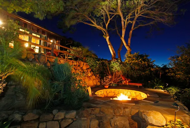 a view of swimming pool from a outdoor space