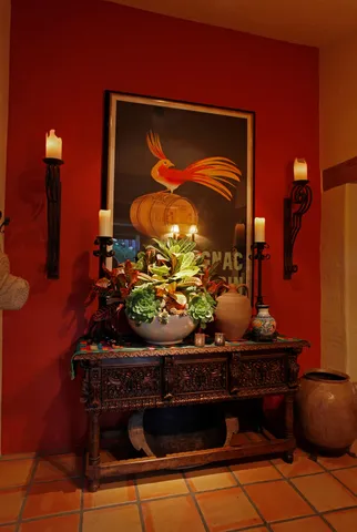 a room that has a fireplace