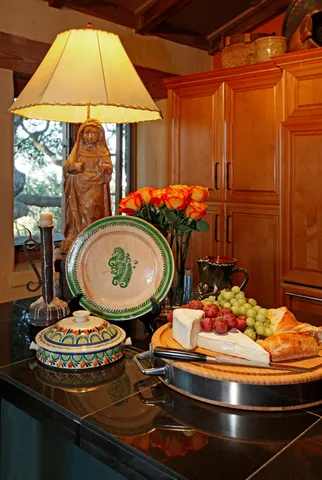 a room with table and chairs