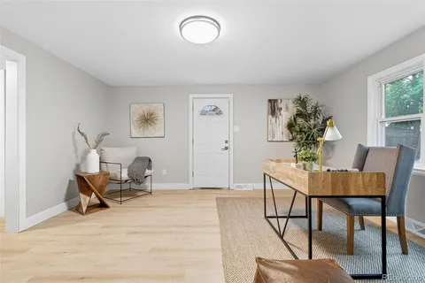 a living room with furniture