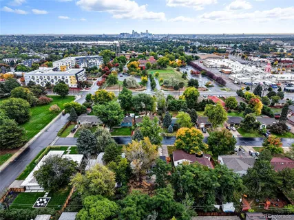 an aerial view of multiple house