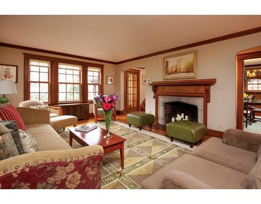 4 Tamworth Road Newton, MA 02468 - Photo 2 of 12 a living room with furniture a window and a fireplace