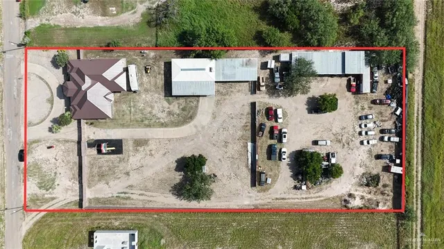 an outdoor space with seating area