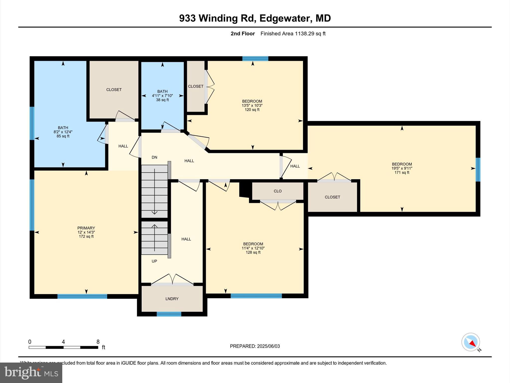 933 Winding Road Edgewater, MD 21037 - Photo 46 of 47 2nd floor layout