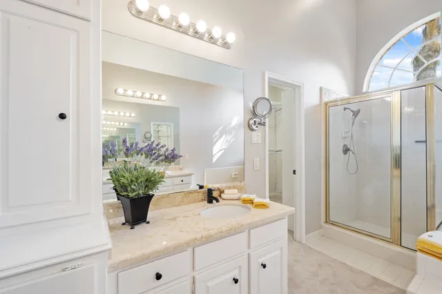 a view of bathroom with a shower