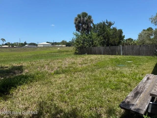 a view of a field with a tree