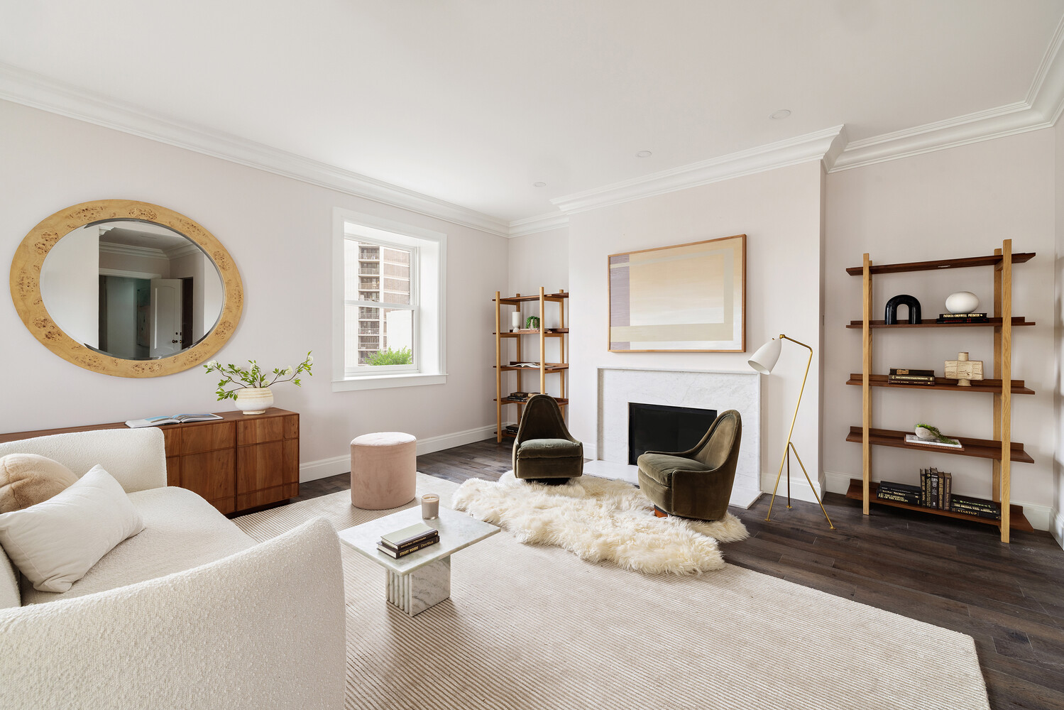 1 Monroe Place Brooklyn, NY 11201 - Photo 15 of 31 a living room with furniture and a fireplace