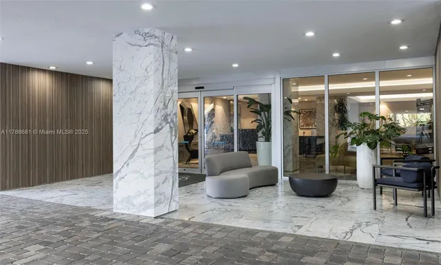 a view of a hallway with a elevator