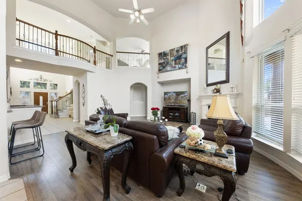 a living room with furniture