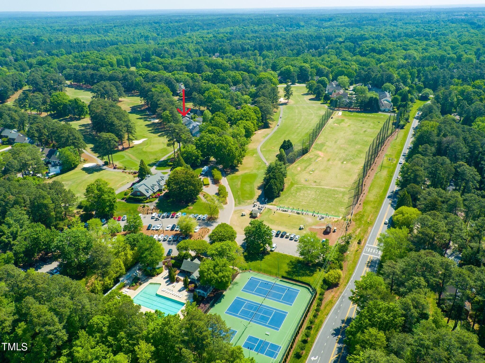 2924 Ballybunion Way Raleigh, NC 27613 - Photo 54 of 54 an aerial view of residential houses with outdoor space and trees