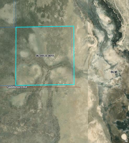 Aerial Parcel Map. Displaying the property boundary and identifying the parcel number and nearby road and land designations