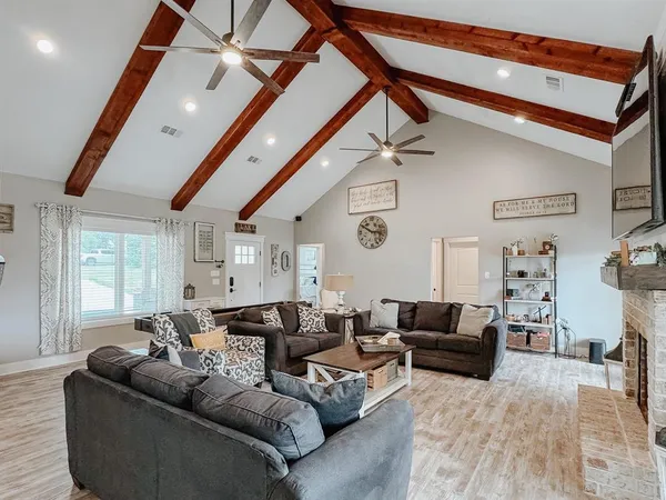 a living room with furniture
