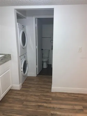a view of a storage & utility room with washer and dryer