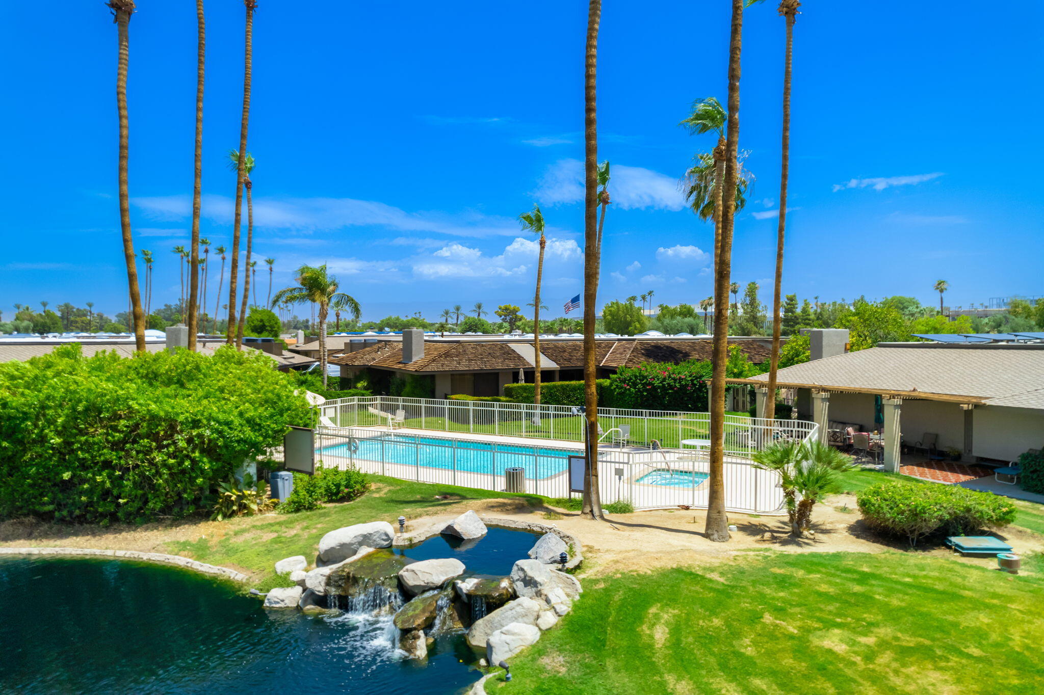 30 Colgate Drive Rancho Mirage, CA 92270 - Photo 35 of 40 Drone of community pool