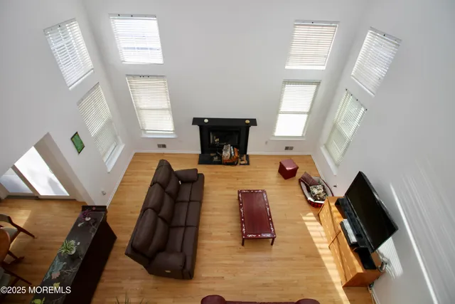 a view of a terrace with sitting area