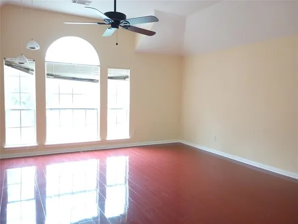 an empty room with a window