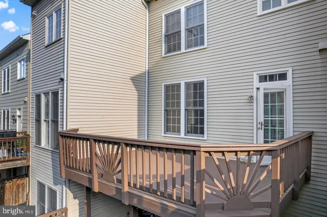 a view of a balcony with window