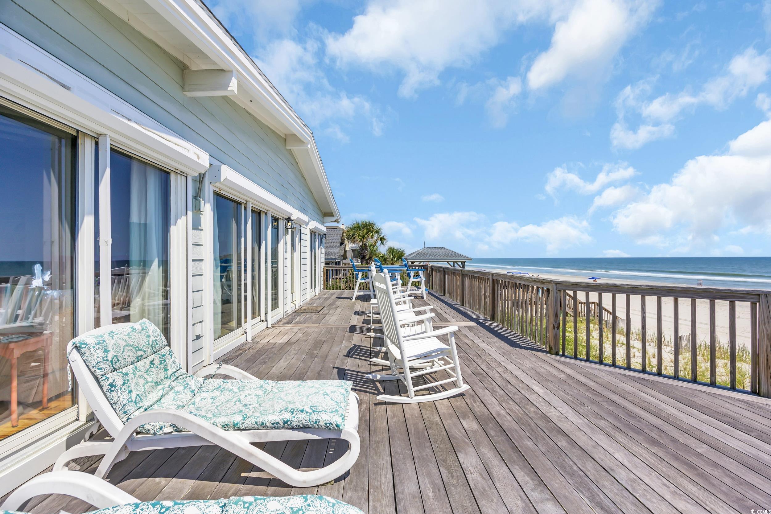 471 Norris Drive Pawleys Island, SC 29585 - Photo 31 of 40 Wooden deck featuring view of water and beach