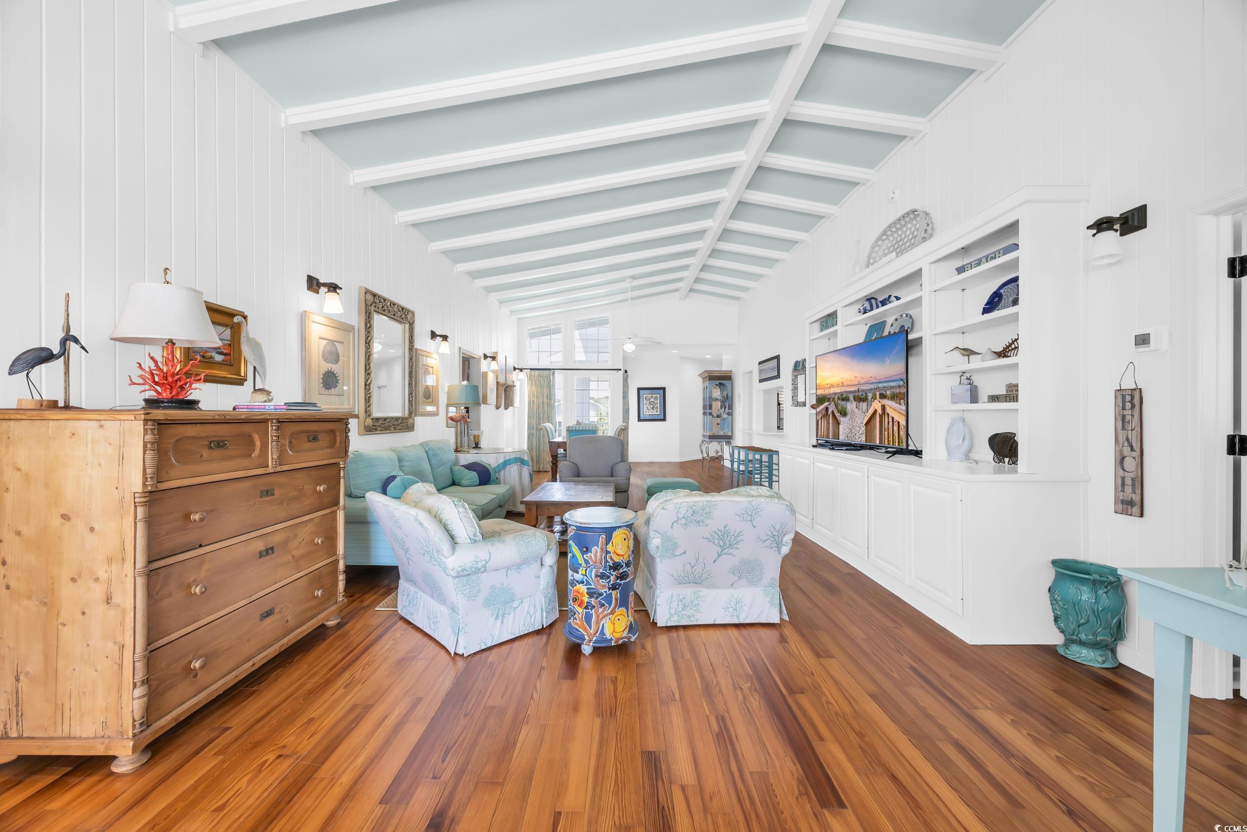 471 Norris Drive Pawleys Island, SC 29585 - Photo 10 of 40 Living area featuring dark wood finished floors