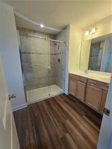 a bathroom with a shower