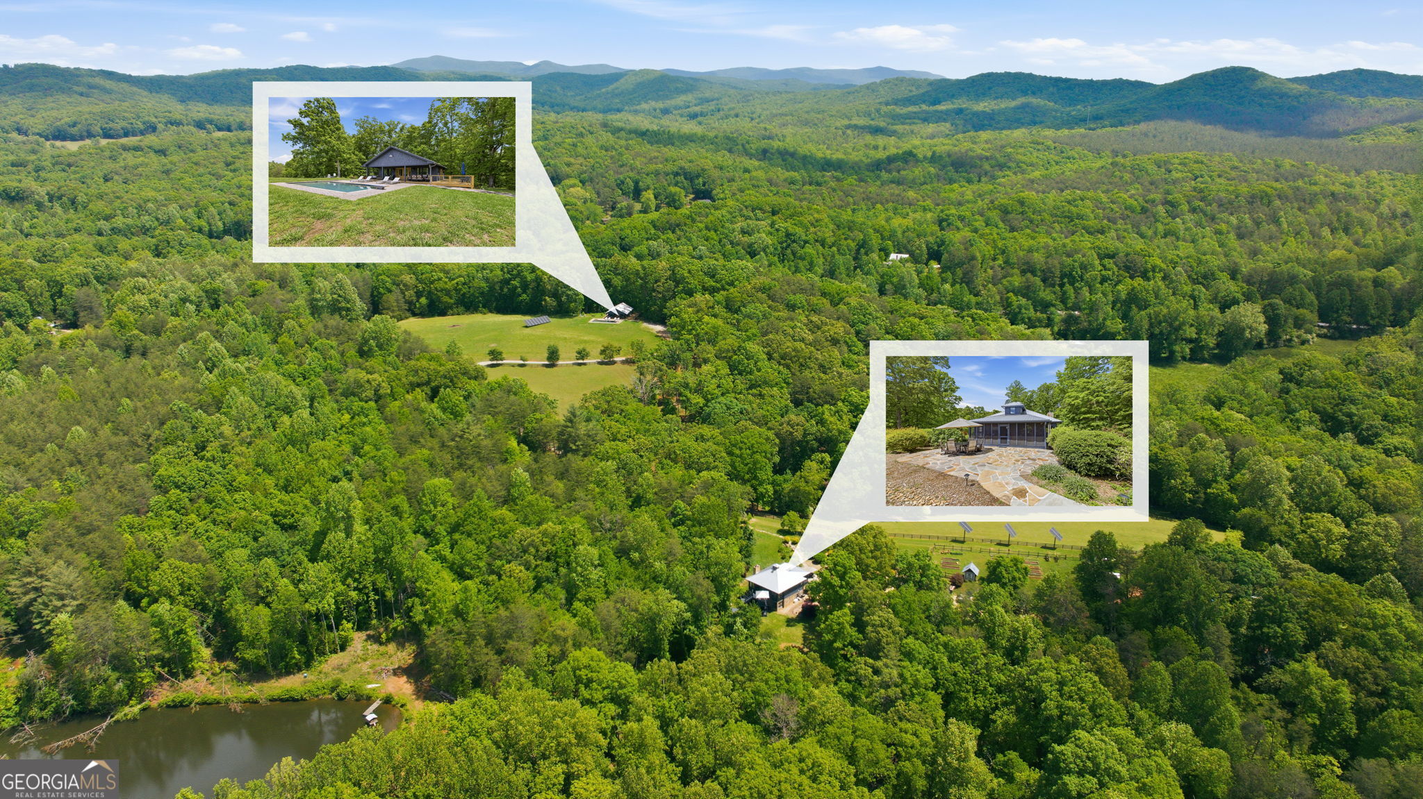5134 Highway 17 Clarkesville, GA 30523 - Photo 73 of 96 Aerial views of homesite and cottage