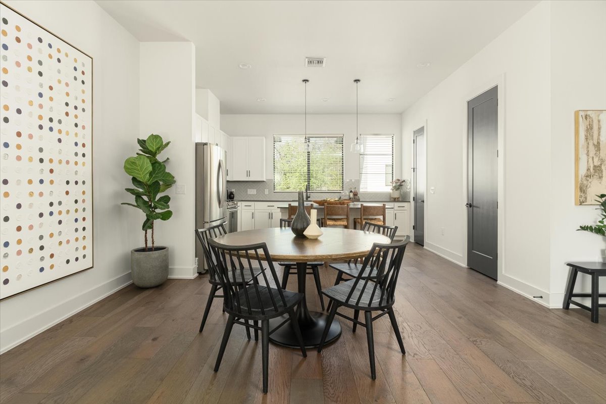 3700 Clawson Road, Unit 301 Austin, TX 78704 - Photo 17 of 35 Dining area and powder room access (door on the right)