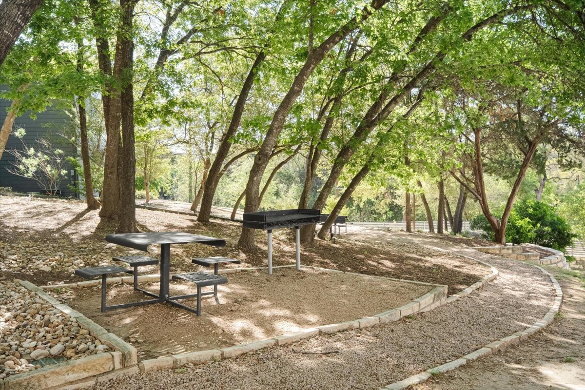 3700 Clawson Road, Unit 301 Austin, TX 78704 - Photo 29 of 35 View of central park with bbq grills and seating areas