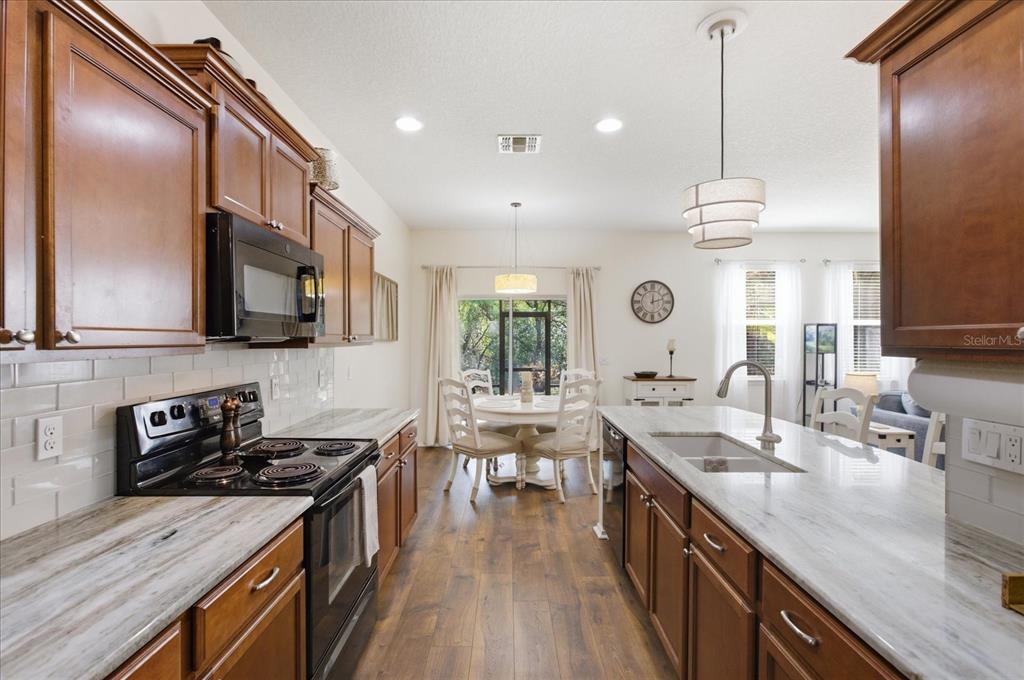 20900 Oldenburg Loop Mount Dora, FL 32757 - Photo 6 of 44 a large kitchen with stainless steel appliances granite countertop a lot of counter space and wooden floor