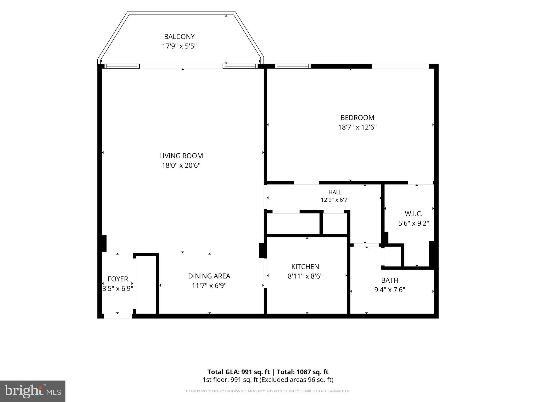 700 7th Street Southwest, Unit 810 Washington, DC 20024 - Photo 10 of 10 Open Floorplan - Dramatic 12' Ceilings, Balcony