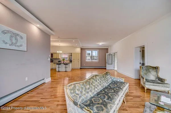 a living room with furniture and a couch