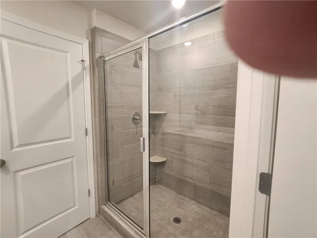 a bathroom with a shower