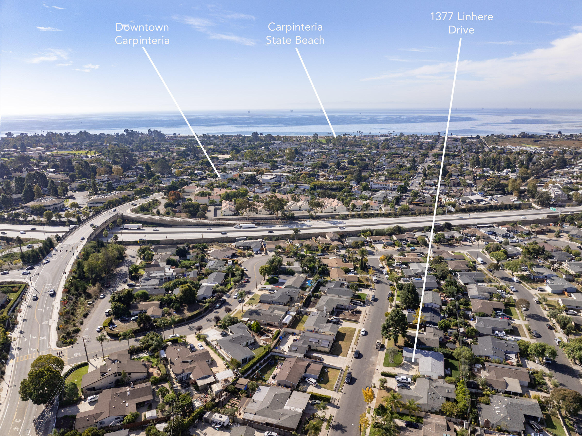 1377 Linhere Drive Carpinteria, CA 93013 - Photo 2 of 22 an aerial view of a city