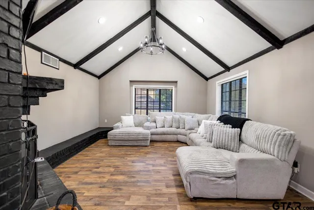 a living room with furniture