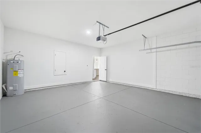 a view of a swimming pool with a garden