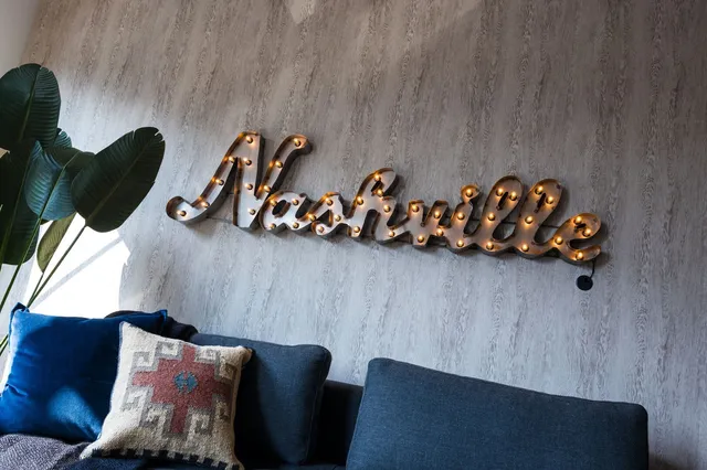 a view of a couch in a room