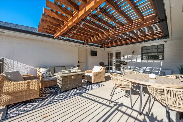 a outdoor space with patio lots of furniture