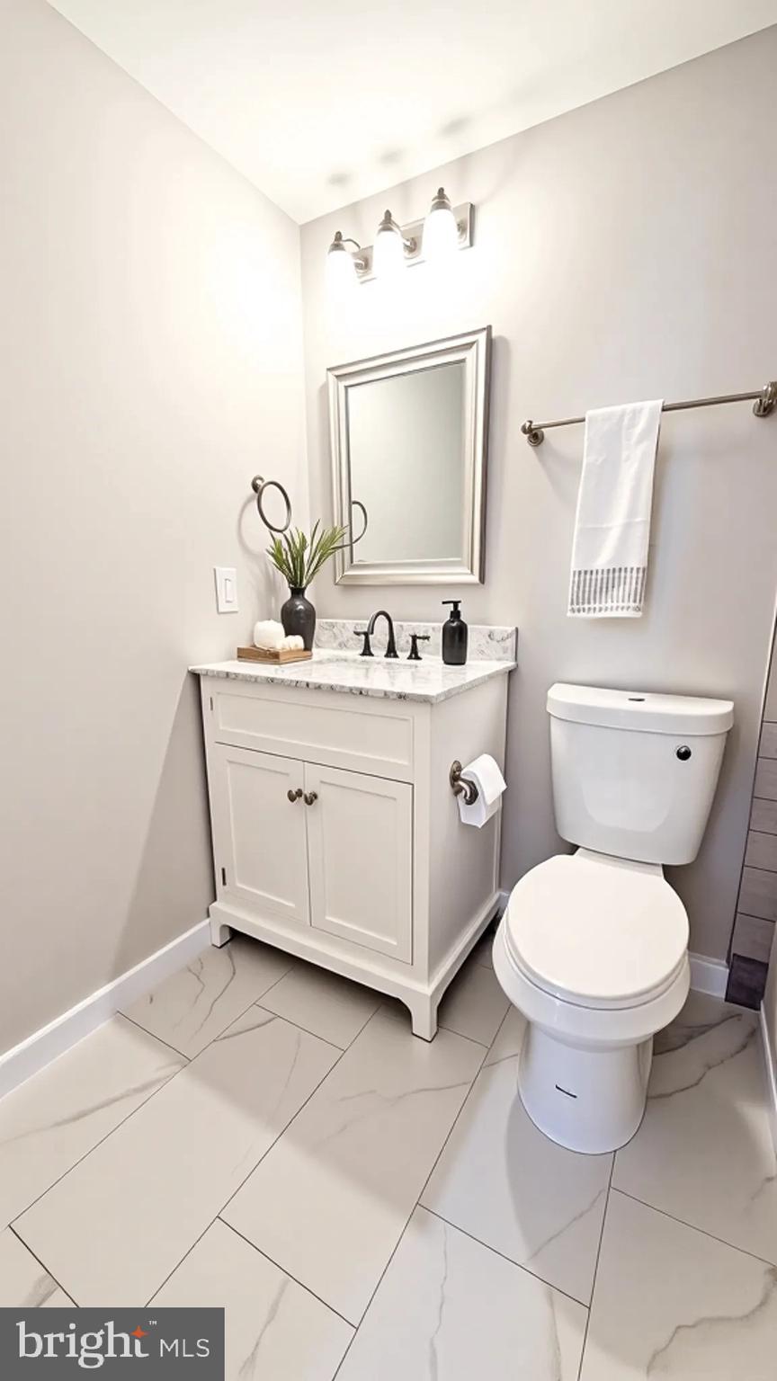10601 Fiesta Road Fairfax, VA 22032 - Photo 22 of 58 a bathroom with a toilet sink and mirror