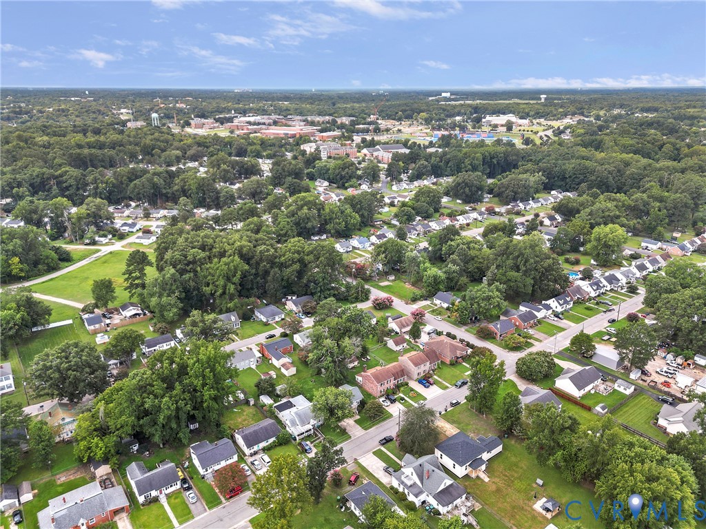 166 Wright Avenue Colonial Heights, VA 23834 - Photo 29 of 36 an aerial view of residential houses with outdoor space and trees