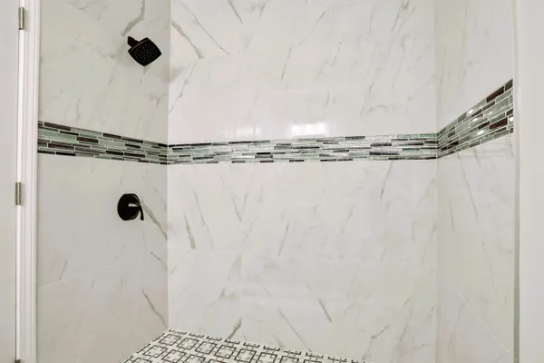 a close view of a shower in the kitchen