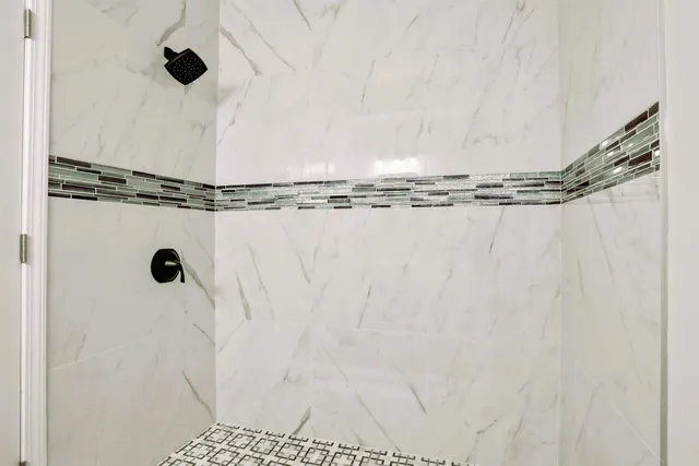 a close view of a shower in the kitchen