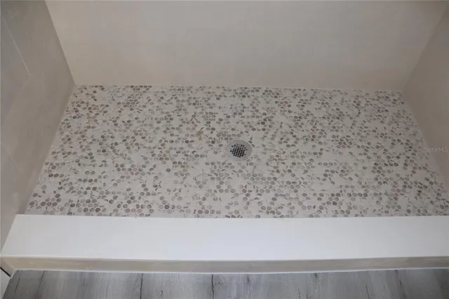 a bathroom with a window