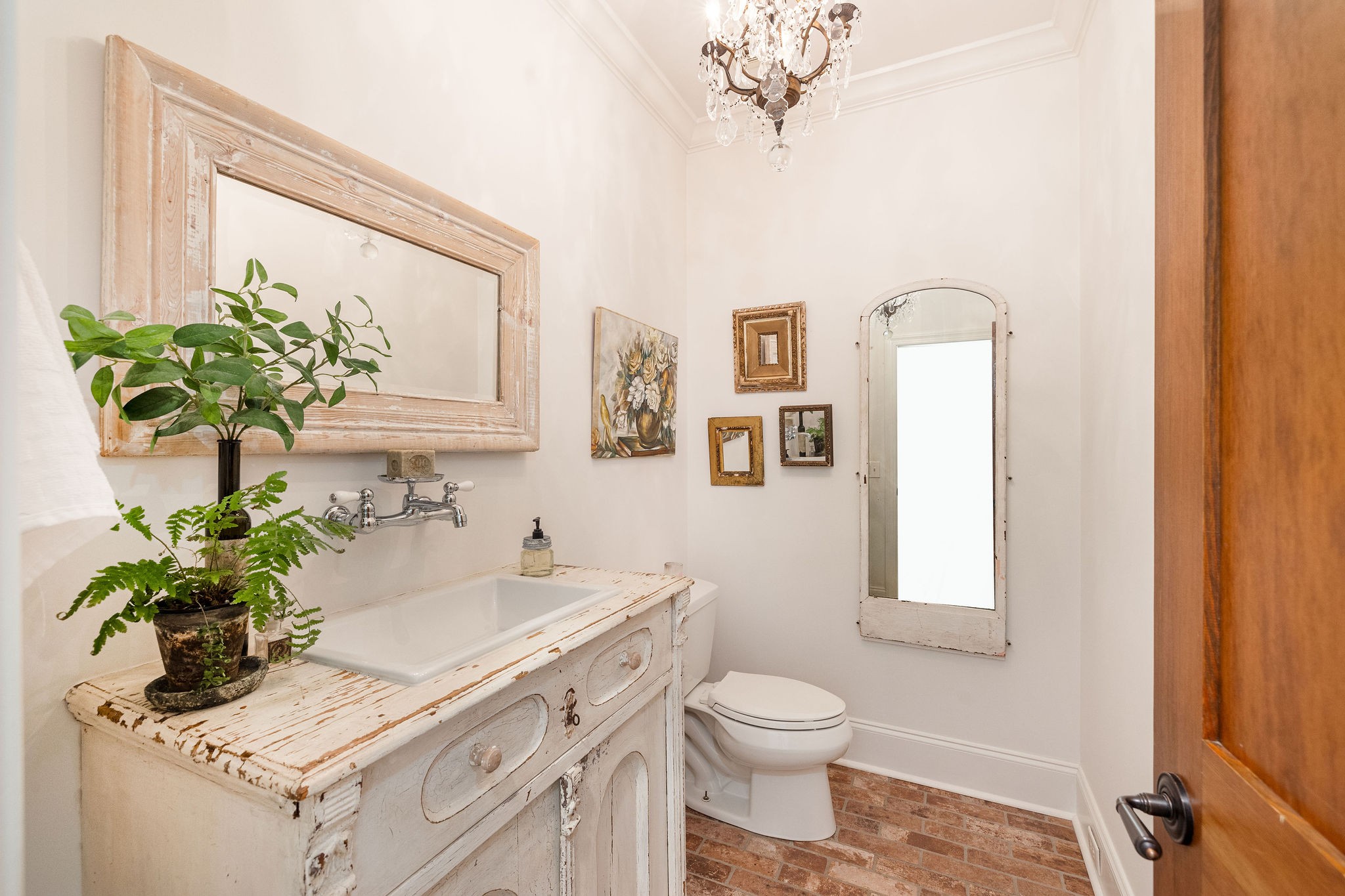 5178 Old Harding Road Franklin, TN 37064 - Photo 36 of 70 a bathroom with a granite countertop sink a toilet and a mirror