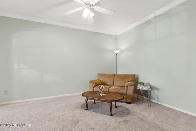 a view of a room with a bench