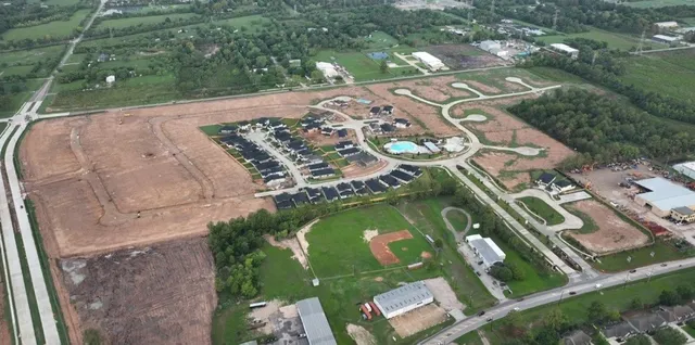 an aerial view of a house