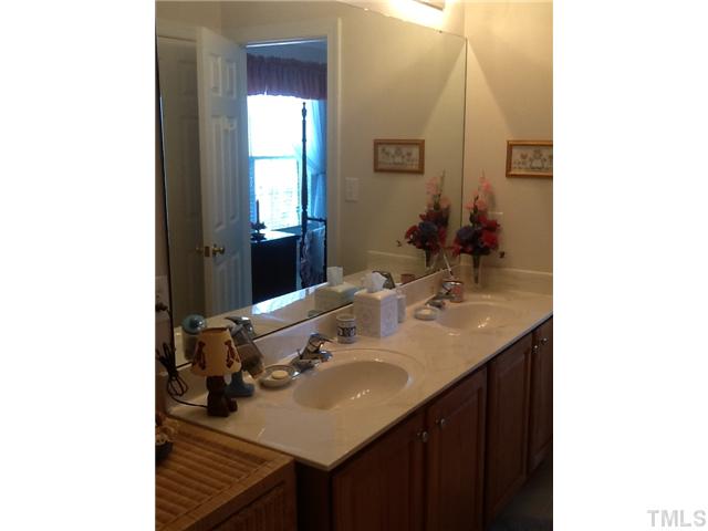 1609 Stannard Trail Raleigh, NC 27612 - Photo 15 of 25 a bathroom with a sink and a mirror