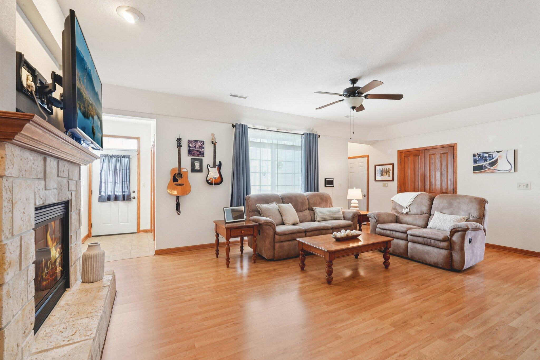 1620 Grey Fox Trail, Unit D Mukwonago, WI 53149 - Photo 6 of 35 Large south facing window! Ceiling fan with light.