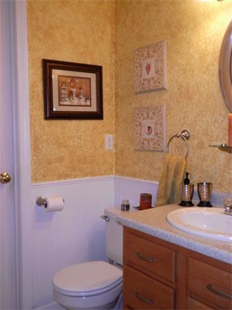 4 Fern Street Templeton, MA 01436 - Photo 13 of 30 a bathroom with a granite countertop toilet sink and mirror