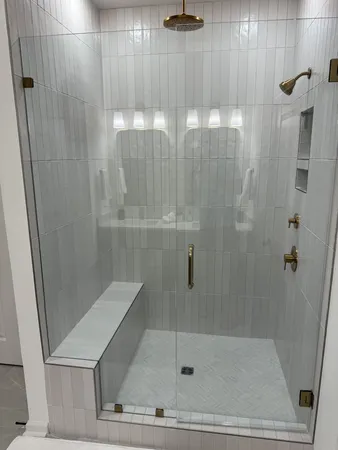 a bathroom with a shower