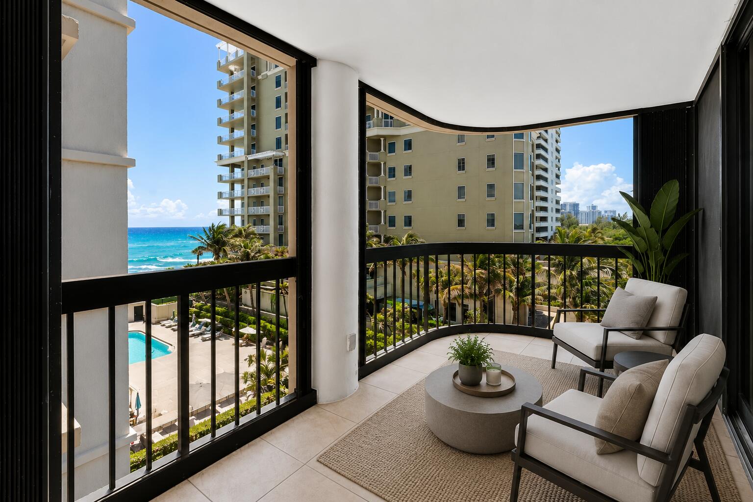 5380 North Ocean Drive, Unit 5A Riviera Beach, FL 33404 - Photo 4 of 38 Balcony 1 AI Staging